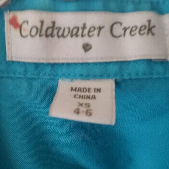 Coldwater Creek Women's Blue Sleeveless Button Down Blouse - Picture 4 of 4